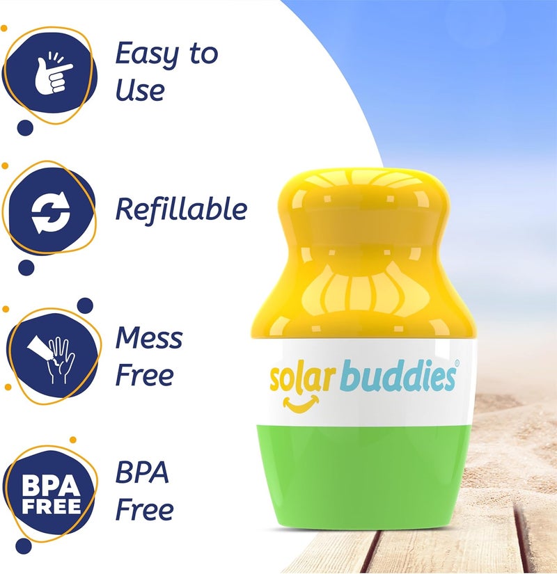 Solar Buddies Refillable Roll On Sponge Applicator - Green - Image 3